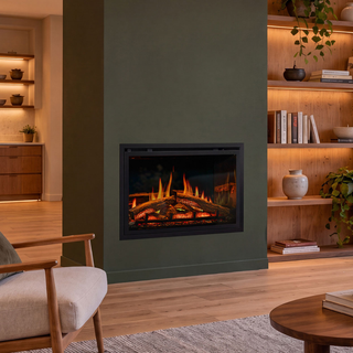 Eclipse 75R Large LCD Landscape Inset Electric Fire with IlluminOak Logs – Onyx