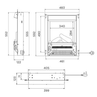 Mirage 40i Hearth Inset LCD Electric Fire - Onyx