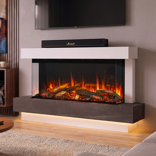 Turin 120 Avita Electric Fireplace Suite - Onyx