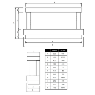 Turin 120 Avita Electric Fireplace Suite - Onyx