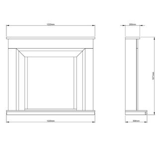 Orwell 48" Flat-To-Wall Electric Fire and Fireplace Suite - Flare