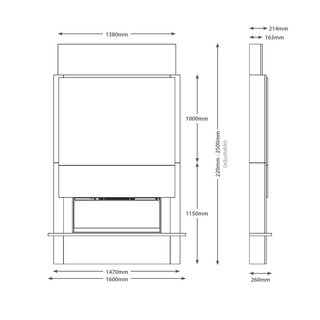 Oxton Timber Electric Fire Media Wall Fireplace - Flare