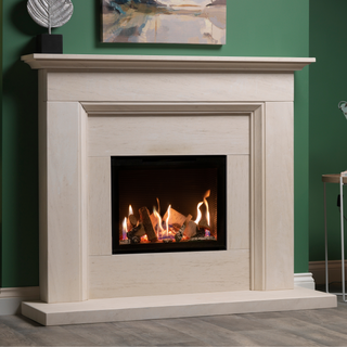 Aylesbury 54" Portuguese Limestone P11 Gas Fire and Fireplace - Charlton & Jenrick