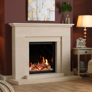 Wenlock 53" Portuguese Limestone P5 BF Gas Fire and Fireplace - Charlton & Jenrick