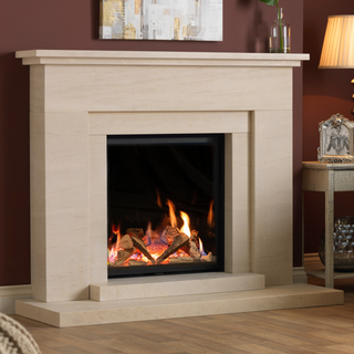 Wenlock 53" Portuguese Limestone P5 BF Gas Fire and Fireplace - Charlton & Jenrick