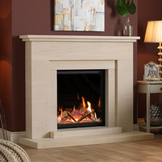 Wenlock 53" Portuguese Limestone P5 CF Gas Fire and Fireplace - Charlton & Jenrick