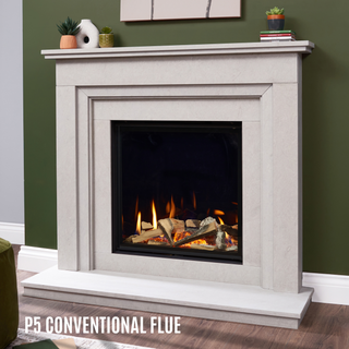Aylesbury 54" Portuguese Limestone P5 CF Gas Fire and Fireplace - Charlton & Jenrick