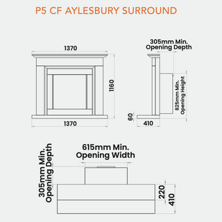 Aylesbury 54" Portuguese Limestone P5 CF Gas Fire and Fireplace - Charlton & Jenrick