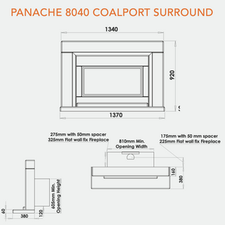 Coalport 53" Limestone Panache 8040 Gas Fire and Fireplace - Charlton & Jenrick