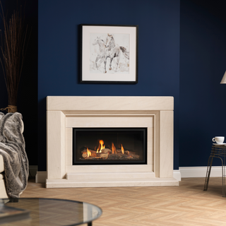 Coalport 53" Limestone Panache 8040 Gas Fire and Fireplace - Charlton & Jenrick