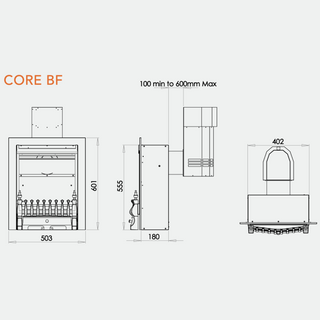 Paragon Core BF Balanced Flue Mixed Log Effect Gas Fire - Charlton & Jenrick