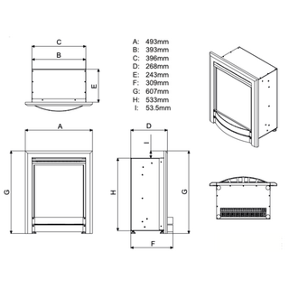 Arc Calm Flame LED Inset Electric Fire - Parkray