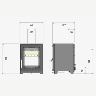 Aspect 4 Eco 4.5kW Solid Fuel Freestanding Stove - Hunter Stoves Parkray