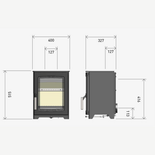 Aspect 4 Compact Eco 4.5kW Solid Fuel Freestanding Stove - Hunter Stoves Parkray