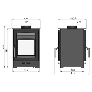 Aspect 4 Eco Double Sided 5kW Wood Burning Freestanding Stove - Hunter Stoves Parkray