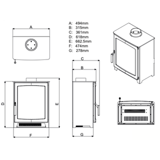 Aspect 5 Calm Flame LED Electric Stove - Parkray