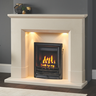 Parrona 54" Portuguese Limestone Complete Fireplace Suite