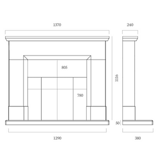 Parrona 54" Portuguese Limestone Complete Fireplace Suite