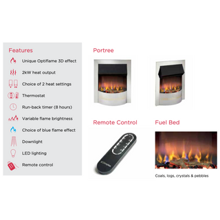 Portree Chrome Optiflame 3D