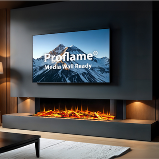 Proflame 3-Sided App Control Media Wall Electric Fire (100, 125, 160cm) - Flavel