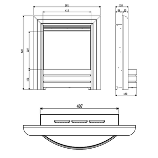 Proflame SSL Opulence 16" Inset Electric Fire - Flavel
