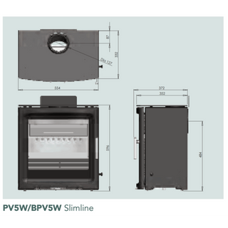 Ex-Display Purevision PV5W SLIMLINE Multifuel Freestanding Stove