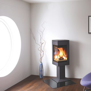 Quadro 1 6.2kW Wood Burning Stove with Top Plate on Pedestal - Nordpeis