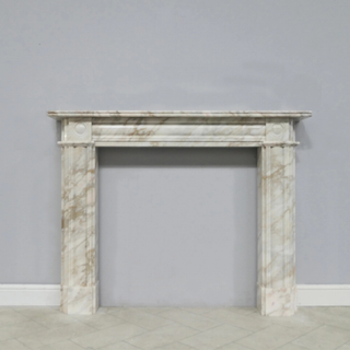 Regency Bullseye 56" Dolomite Gold Marble Fireplace Mantel - FDC