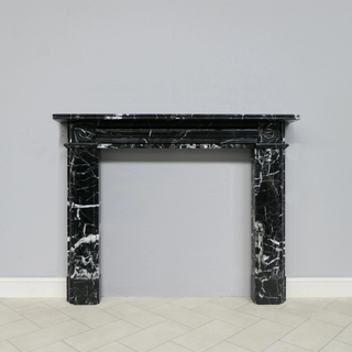 Regency Bullseye 56" Nero Marquina Marble Fireplace Mantel - FDC