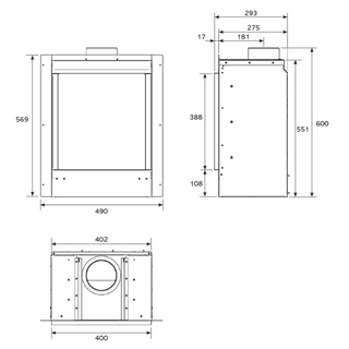 Riva2 400 Wall Inset Gas Fire - Gazco