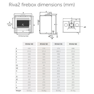 Riva2 55 Wood Burning Cassette Stove