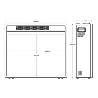 Rodwell 22" Wall Inset Electric Fire - Flare