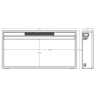 Rodwell 36" Wall Inset Electric Fire - Flare