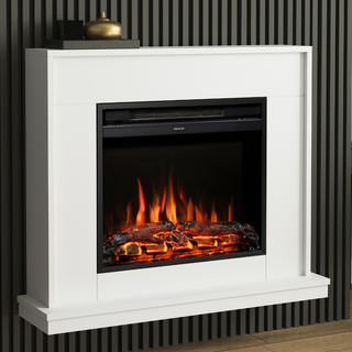 Salehurst 38" Flat-To-Wall or Wall-Mounted Electric Fire and Fireplace Suite - Flare