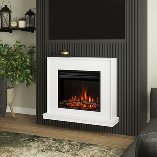 Salehurst 38" Flat-To-Wall or Wall-Mounted Electric Fire and Fireplace Suite - Flare