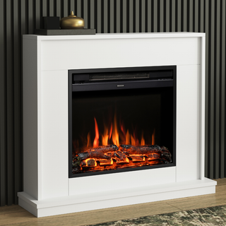 Salehurst 38" Flat-To-Wall or Wall-Mounted Electric Fire and Fireplace Suite - Flare