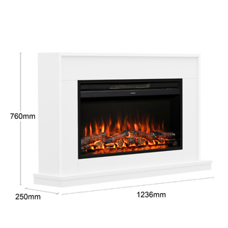 Salehurst Grande 52" Flat-To-Wall or Wall-Mounted Electric Fire and Fireplace Suite - Flare