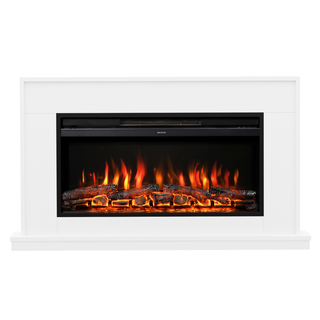 Salehurst Grande 52" Flat-To-Wall or Wall-Mounted Electric Fire and Fireplace Suite - Flare