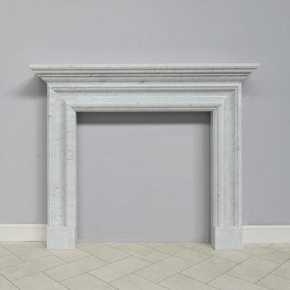 Salisbury Bolection 58" Bianca Carrara Marble Fireplace Mantel - FDC