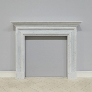 Salisbury Bolection 58" Bianca Carrara Marble Fireplace Mantel - FDC