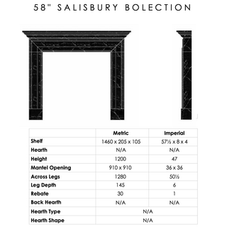 Salisbury Bolection 58" Nero Marquina Marble Fireplace Mantel - FDC