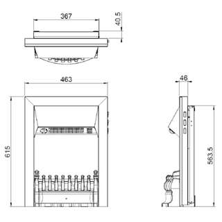 Savena Ecolite Optiflame 16" Electric Hearth Inset Fire - Dimplex