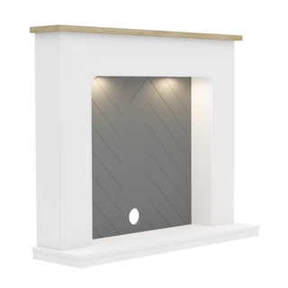 Sennen 54" Flat-To-Wall Electric Stove Timber Inglenook - Flare