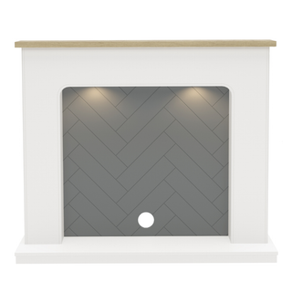 Sennen 54" Flat-To-Wall Electric Stove Timber Inglenook - Flare