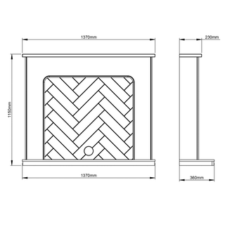 Sennen 54" Flat-To-Wall Electric Stove Timber Inglenook - Flare