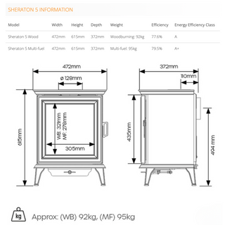 Sheraton 5 Wood Burning Stove