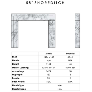 Shoreditch Arabescato Marble Fireplace Mantel - FDC