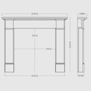 Silsoe 57" Grey Limestone Mantel