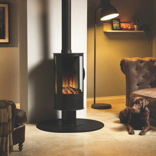 SLE42s Cylindrical Electric Stove with Premium Real Logs - Solution