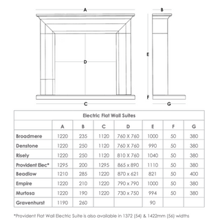 48" Broadmere e560 Electric Fire and Fireplace Suite - Solution